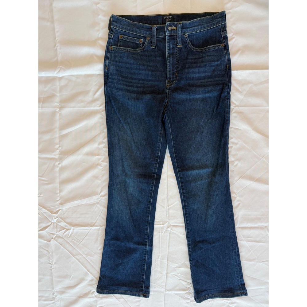 J.Crew Womens High Rise Boot Cut Denim Jeans 28 Dark Wash-